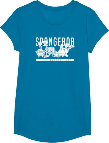 Vista 44 de Bob Esponja Vintage Group Simple Logo Camiseta, Negro