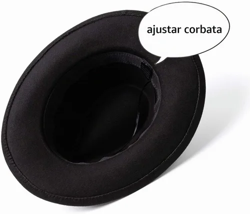 Vista 6 de Sombreros clásicos de vaquera occidental para mujer con cinturón ancho Negro