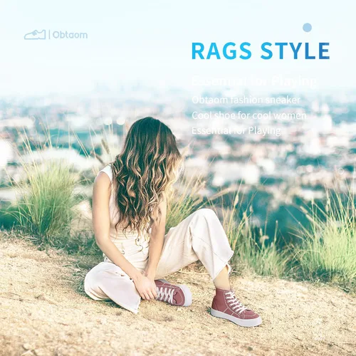 Vista 12 de Obtaom Zapatos de lona de alta calidad para mujer/hombre para jugar a media pantorrilla, zapatillas de deporte de moda casuales con cordones de alta