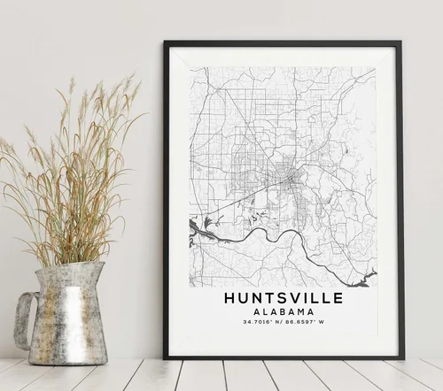 Vista 6 de Mapa de Huntsville, Alabama, Light 2 (8x10)