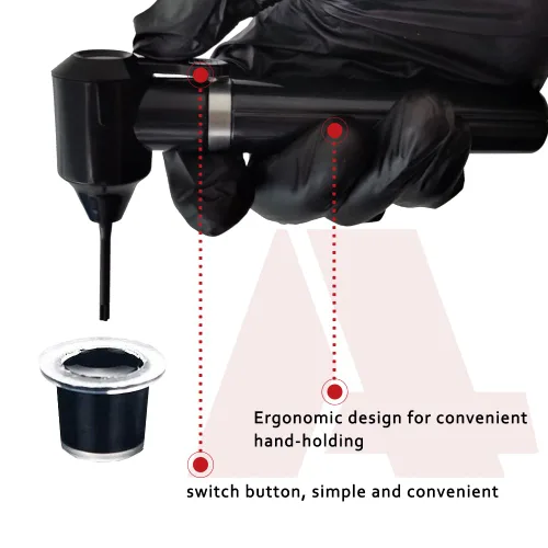 Vista 4 de Kit de máquina mezcladora de tinta, mezcladora de pigmentos, mezclador de tinta eléctrica negra con 100 varillas de color de cejas, máquina