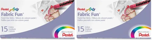 Vista 3 de Pentel Arts Fabric Fun - Palitos de tinte pastel, juego de 15 colores (PTS-15)