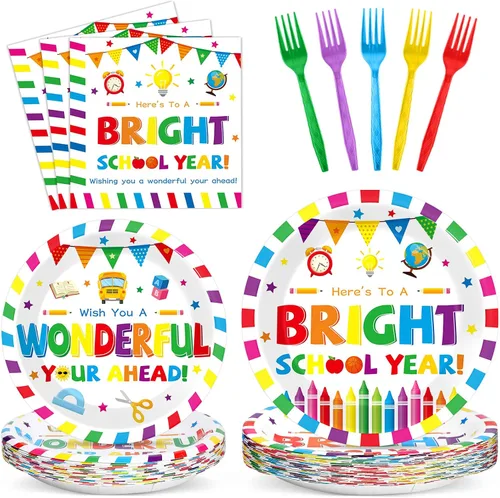 Vista 27 de Qyeahkj Juego de 100 platos de papel y servilletas de abeja, suministros para fiesta de primer cumpleaños, suministros para el primer cumpleaños