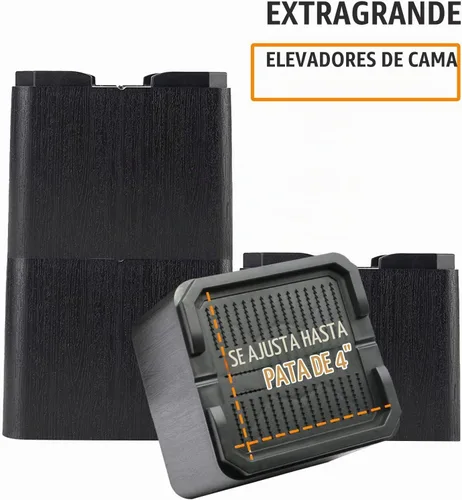 Vista 2 de MYMULIKE Elevadores de cama de gran tamaño, elevadores de muebles resistentes de 4 pulgadas que soportan hasta 6000 libras, bloques de elevación