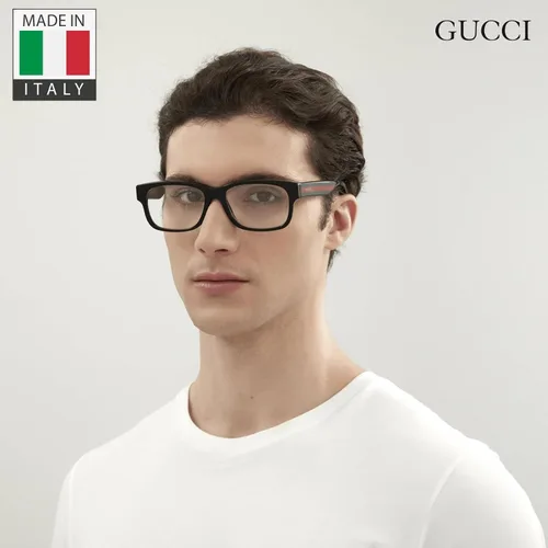 Vista 7 de Gucci GG0343O - Lentes de moda de diseñador con montura rectangular con kit eSHADES de lujo, abraza la sofisticación y la elegancia, NegroVerdeRojo