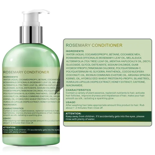 Vista 7 de Acondicionador de romero para el crecimiento del cabello: acondicionador hidratante espesante para hombres y mujeres con aceite de árbol de té