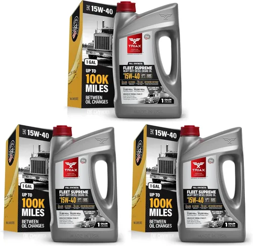 Vista 12 de Triax Fleet Supreme ESP 15W-40 API CK-4 Aceite de motor diésel completamente sintético, optimizado y potenciado por fricción con molibdeno