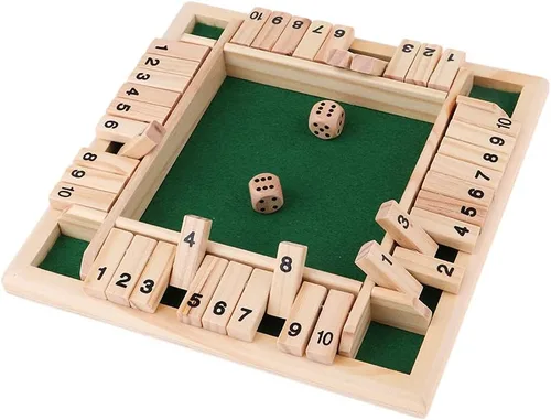 Vista 7 de Shut The Box Close The Wooden Box 4 10 Juego de mesa de números