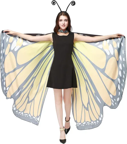 Vista 4 de Disfraz de Halloween para mujer con alas de mariposa, accesorio de hada