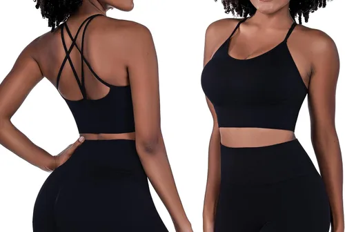 Vista 6 de Sykooria - Pack de 3 sujetadores deportivos con tirantes para mujer, sexys de espalda cruzada, para yoga, correr, atletismo, gimnasio