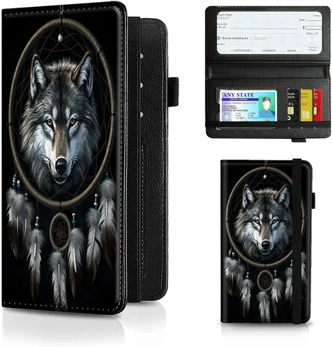 Vista 20 de Funda para chequera para hombres y mujeres, cartera de cuero RFID con ranuras para tarjetas de crédito, soporte de cheques duplicados personales