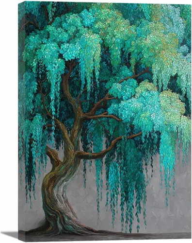 Vista 20 de VOCBAN Modern Artwork Colourful Tree Of Life Wall Art Canvas Picture Print Painting Botanical Artwork for Bathroom Living Room Bedroom(blue blue 80