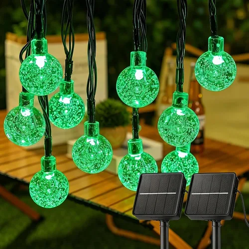 Vista 17 de Brightown Luces de Cadena Solares para Exteriores 60 LED 35.6 Pies Luces de Globo de Cristal con 8 Modos de Iluminación, Luces Solares Impermeables
