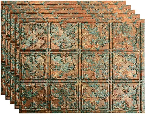 Vista 23 de FASÄDE Panel decorativo para salpicaduras de vinilo de estilo tradicional / patrón 10 en bronce antiguo (muestra de 6 x 6 pulgadas)