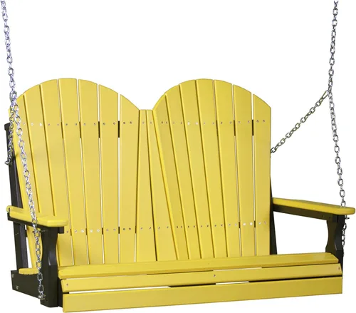 Vista 8 de LuxCraft Columpio Adirondack de 4' - Disponible en 22 colores Caoba antigua