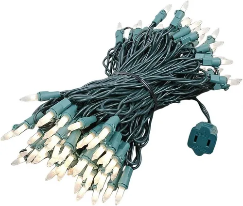 Vista 18 de Novelty Lights Mini luces incandescentes tradicionales de 50 pies, 100 bombillas, color morado sobre cable verde con espacio de 6 pulgadas, grado