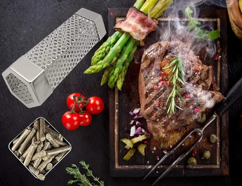 Vista 7 de Caja de tubo de humo para parrilla de pellets, tubo generador de ahumador frío de acero inoxidable 304, 2.5 horas de ahumado en caliente o frío