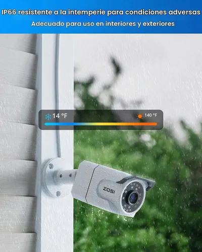 Vista 8 de ZOSI Sistema de Cámara de Seguridad PoE 4K, 4 x Cámaras de Vigilancia de 8MP Resistentes a la Intemperie con Audio Unidireccional, Conteo
