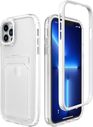 Vista 8 de ZCDAYE Funda para iPhone 13, iPhone 13 (6.1 pulgadas) con tarjetero y funda transparente de TPU suave a prueba de golpes para iPhone 13