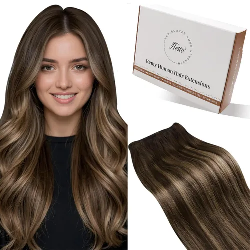 Vista 38 de Hetto - Extensiones de cabello humano real para coser, color negro azabache, #1, 12 pulgadas, 2.47 onzas Adhesivo suave, fuerte, uso diario