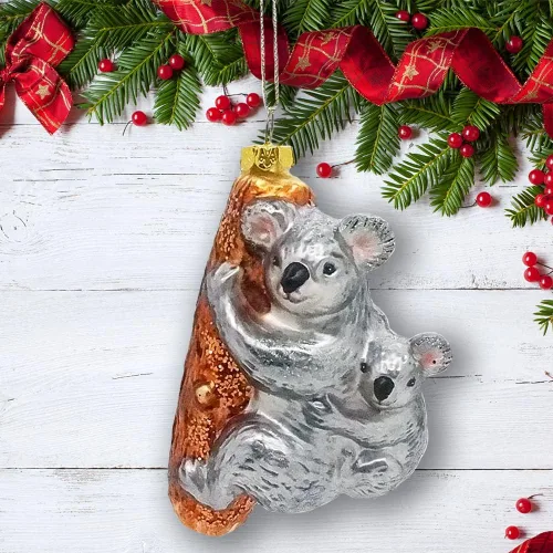 Vista 8 de Adorno navideño de cristal de ratón festivo