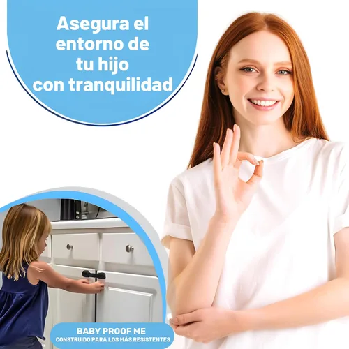 Vista 6 de La prueba del bebé me 6 cerraduras negras de la seguridad del niño, cerraduras del gabinete para la prueba del bebé