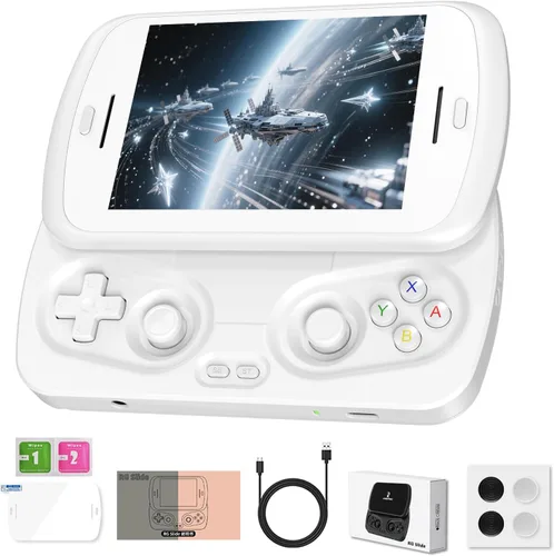 Vista 9 de RG Slide Handheld Game Console RG Slide 4.7-inch LTPS In-Cell Screen No Card Retro Game Console Unisoc T820 Portable Arcade Video Gaming Console