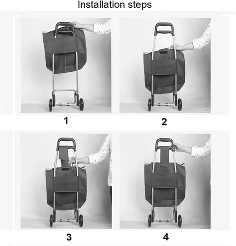 Vista 7 de Bolsa para carrito de compras, bolsa de repuesto para carro, capa interior de película de aluminio plateado, bolsa de almacenamiento impermeable