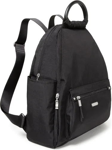 Vista 11 de Baggallini Mochila todo el día para mujer con pulsera de teléfono RFID, Negro, talla única