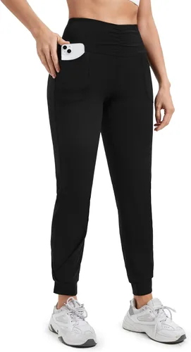 Vista 4 de Blaosn Pantalones deportivos para mujer con bolsillos, pantalones deportivos para entrenamiento, correr, gimnasio, yoga, cómodos, ropa casual