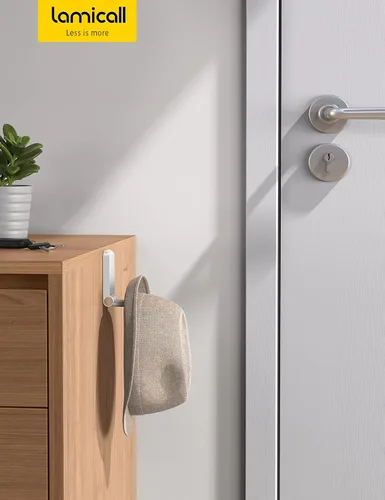 Vista 7 de Lamicall Soporte para auriculares, soporte adhesivo para auriculares, paquete de 2 soportes adhesivos para auriculares, clip para auriculares debajo