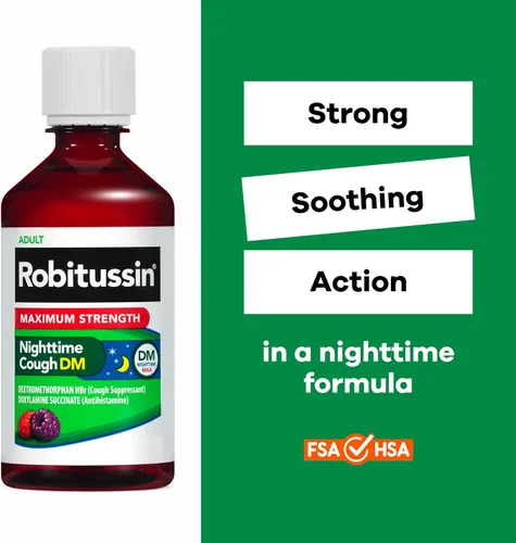 Vista 4 de Robitussin Tos nocturna de máxima fuerza DM 4 Fl Oz