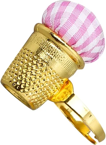 Vista 11 de EXCEART DIY bordado ayuda de costura dedal anillo de almacenamiento de aguja de punto de cruz nuevo dos en uno aguja dedo cuna (dorado) precioso
