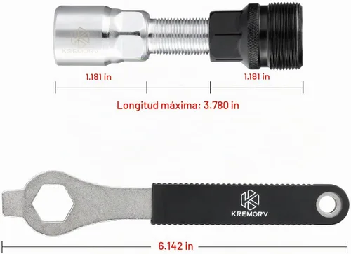 Vista 3 de Extractor de manivela de bicicleta Herramienta de extracción de soporte inferior de bicicleta con llave de 0.630 in Kit de herramientas