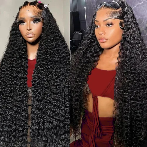 Vista 16 de Pelucas de cabello humano con encaje frontal HD de 13 x 6 pulgadas, cabello humano prearrancado, color negro natural, sin pegamento, peluca