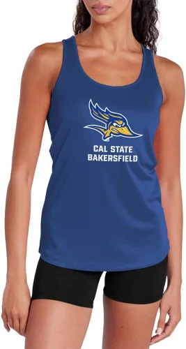Vista 322 de Camiseta deportiva sin mangas oficial de NCAA Collegiate para mujer, con espalda cruzada, colección con logotipo primario