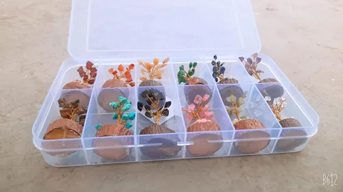 Vista 3 de Caja de árbol de cristal, caja misteriosa de cristal, hermoso árbol de cristal pequeño, caja de árbol de piedras preciosas, caja de árbol de dinero