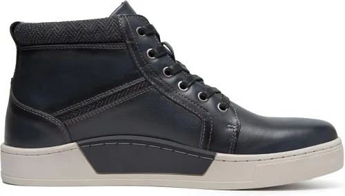 Vista 4 de ArcBrothers Tenis casuales para hombre, tenis de cuero ligero para caminar al aire libre, Negro