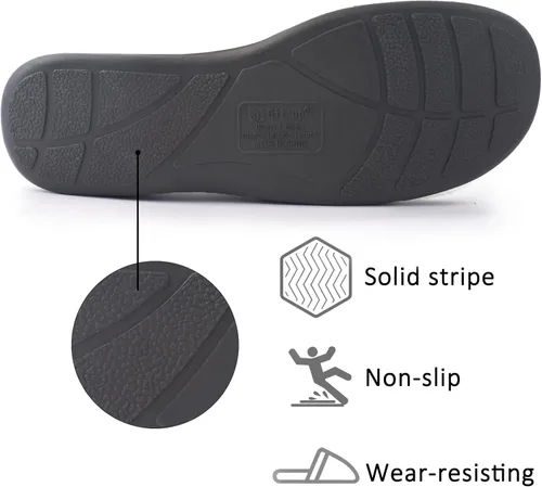Vista 5 de Git-up Pantuflas de espuma viscoelástica para mujer con soporte de arco ajustable con gancho y bucle para diabéticos puntera abierta suaves