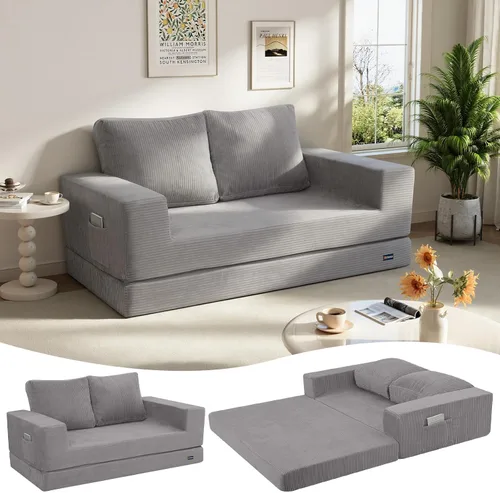 Vista 13 de COMAX Sofá cama futón, sofá cama convertible, sofás plegables sin hueso