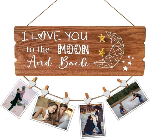 Vista 7 de Buecasa Regalos románticos para novia, novio, parejas, prometido, All of Me Loves All of You con 6 clips de corazón, 15.8 x 6.0 pulgadas