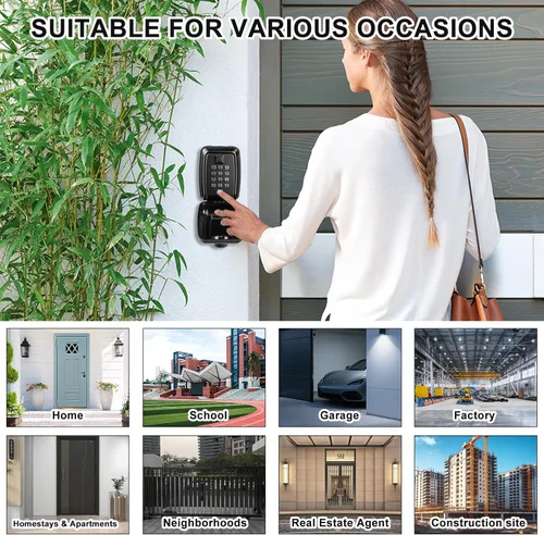 Vista 7 de HOMELYLIFE Caja de bloqueo de llave para exterior, caja de seguridad impermeable para montaje en pared con combinación reiniciable de 12 dígitos