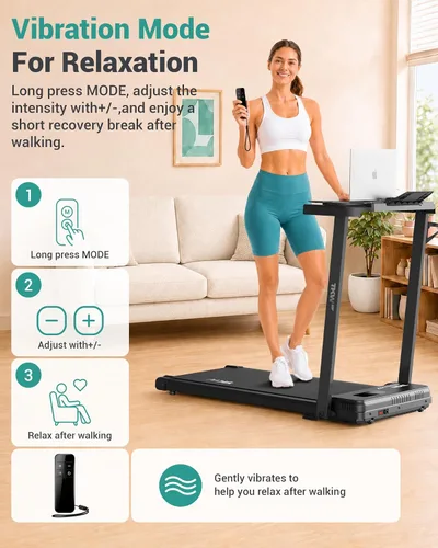 Vista 5 de TKW Walking Pad with Desk - Walking Pad with Vibration Plates with Incline Negro03