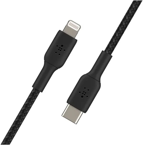Vista 5 de Belkin BoostCharge - Cable USB C a Lightning trenzado de nailon de 3.3 pies/1M, con certificación MFi de 18 W con Entrega de Energía, cable de carga