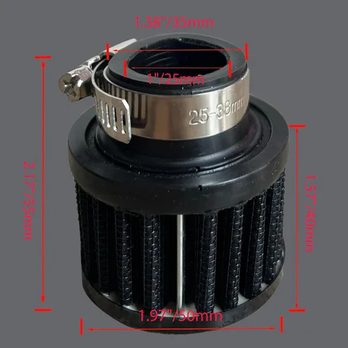 Vista 2 de Filtro de Admisión de Aire – Filtro Respiradero Universal de 1 pulgada, Filtro de Aire Frío Automotriz, Accesorio Limpiador de Respiradero de Aceite