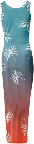 Vista 4 de Vestidos de verano para mujer, vestido de playa floral de moda 2023, sexy, entallado, con cordón, fruncido, con abertura en el dobladillo