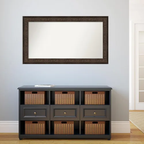 Vista 881 de Amanti Art Espejo de pared personalizado no biselado (25 x 25 pulgadas), marco de bronce acentuado, varios tamaños personalizados, espejo de baño