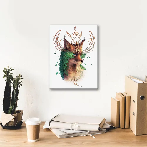 Vista 8 de Epic Graffiti 'Fox Colored' por JoJoesArt, lienzo para pared, 12 x 16 pulgadas