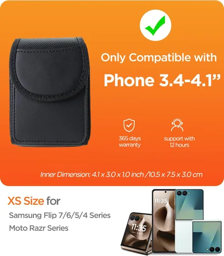 Vista 2 de Funda para teléfono compatible con Samsung Galaxy Z Flip 7/6/5/4/3, Motorola Razr Series, soporte para cinturón para teléfono celular con tarjetero