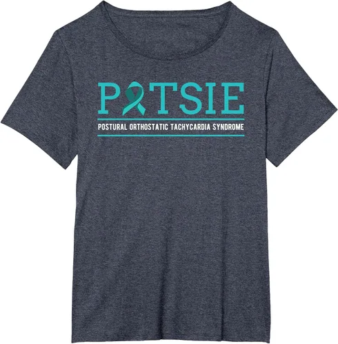 Vista 15 de POTS Dysautonomia Turquoise Ribbon Autonomic Dysfunction T-Shirt Asphalt Grey